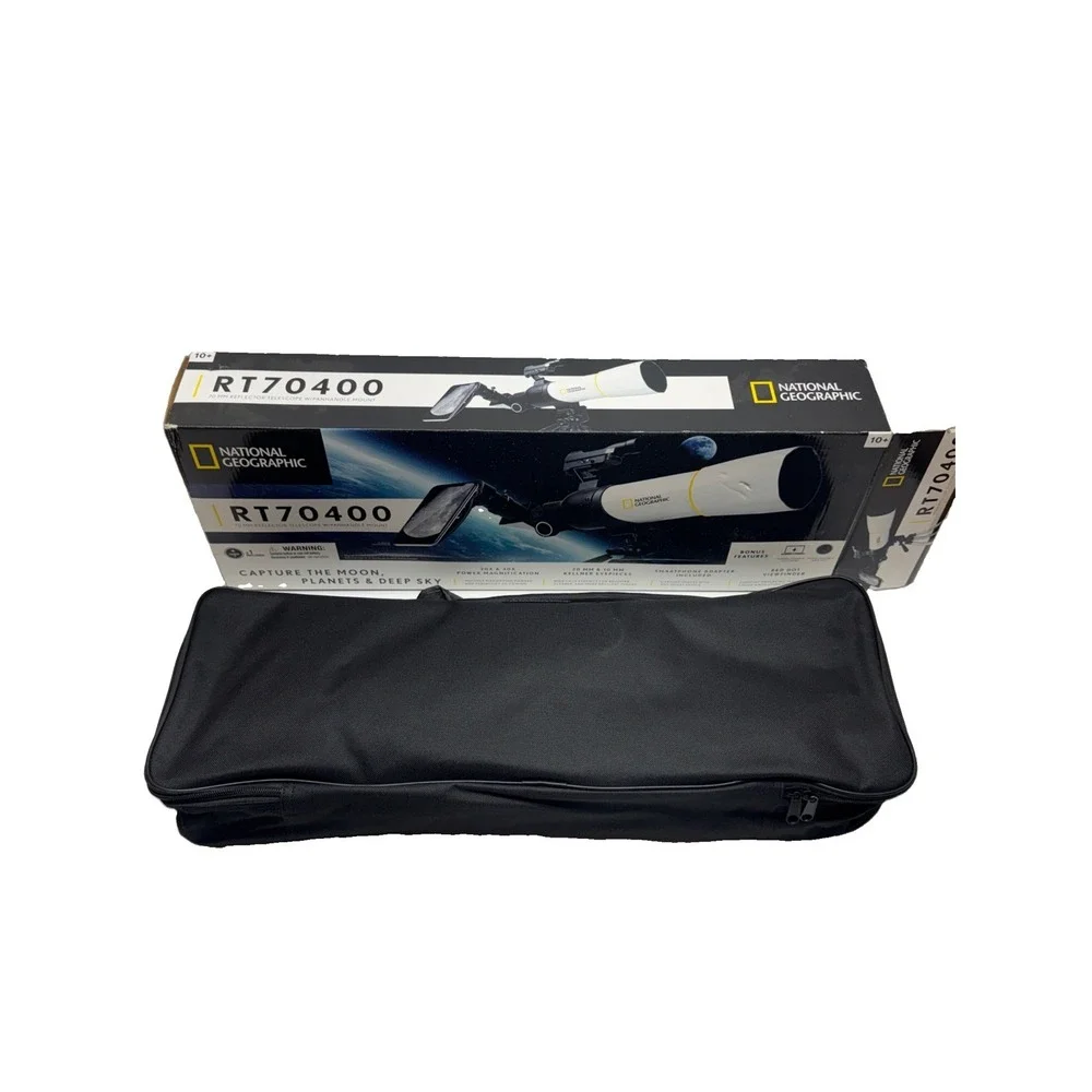 National Geographic RT70400 70mm Reflector Telescope Panhandle Mount White Black